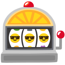 slot machine and smiling face with sunglasses