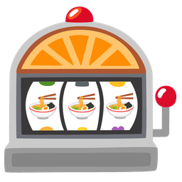 slot machine and steaming bowl