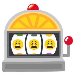 slot machine and weary face