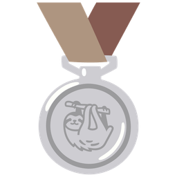 sloth and 2nd place medal
