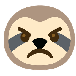sloth and angry face