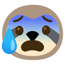 sloth and anxious face with sweat