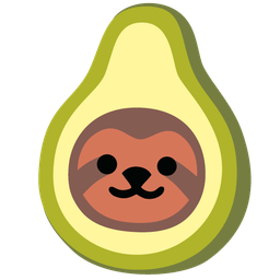 sloth and avocado