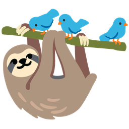 sloth and bird