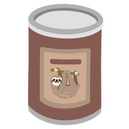 sloth and canned food