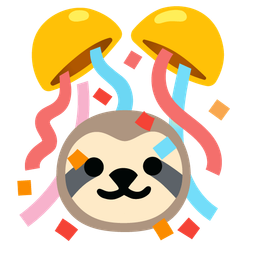 sloth and confetti ball