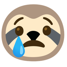 sloth and crying face