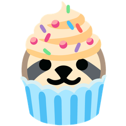 sloth and cupcake
