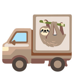 sloth and delivery truck