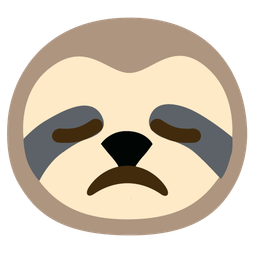 sloth and disappointed face