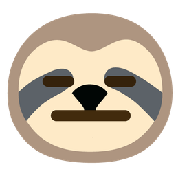 sloth and expressionless face