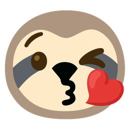 Sloth and Face blowing a kiss