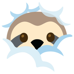 sloth and face in clouds