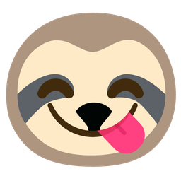 sloth and face savoring food