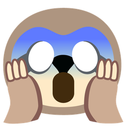 sloth and face screaming in fear