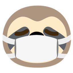 sloth and face with medical mask