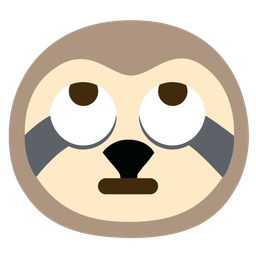 sloth and face with rolling eyes