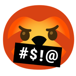 sloth and face with symbols on mouth