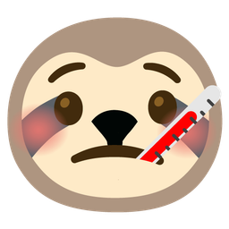 sloth and face with thermometer