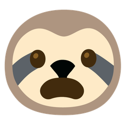 sloth and frowning face with open mouth