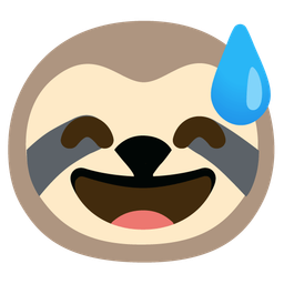 Sloth and Grinning face with sweat