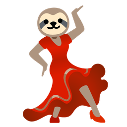 sloth and high-heeled shoe