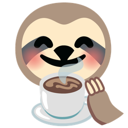 sloth and hot beverage