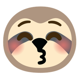 Sloth and Kissing face with closed eyes