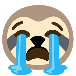 sloth and loudly crying face
