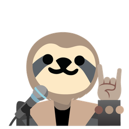 sloth and microphone