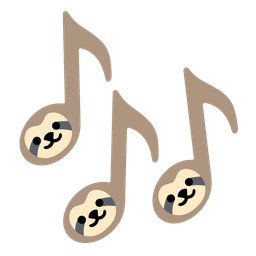 sloth and musical notes