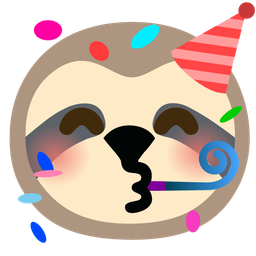 sloth and partying face