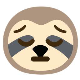 sloth and pensive face