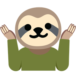 sloth and person shrugging