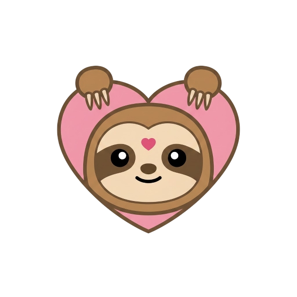 Sloth and Pink heart