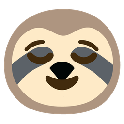 sloth and relieved face