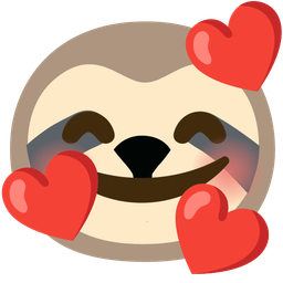 Sloth and Smiling face with hearts