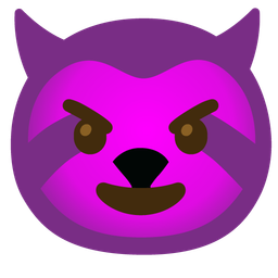 sloth and smiling face with horns