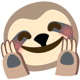Sloth and Smiling face with open hands