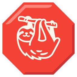 sloth and stop sign