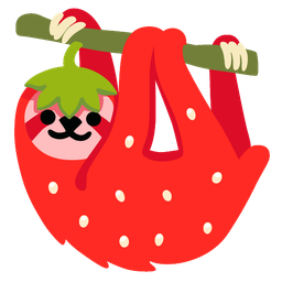 sloth and strawberry