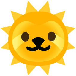 sloth and sun with face