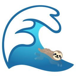 sloth and water wave