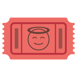 smiling face with halo and admission tickets