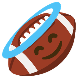 smiling face with halo and american football