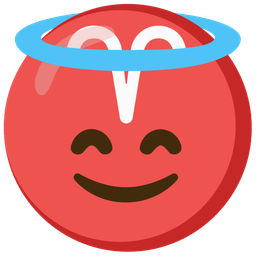 smiling face with halo and Aries