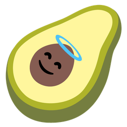 smiling face with halo and avocado