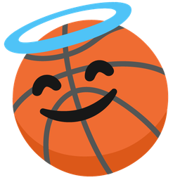 smiling face with halo and basketball