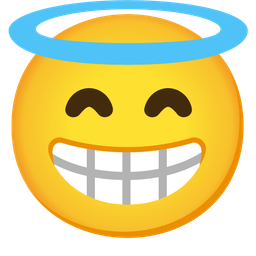Smiling face with halo and Beaming face with smiling eyes