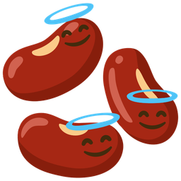 smiling face with halo and beans